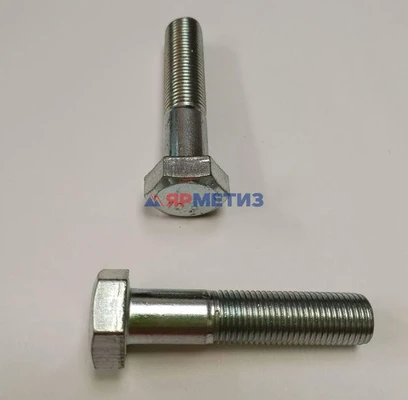 Болт шестигранный DIN 960 16х1,5х50 с мелкой неполной резьбой, класс прочности 10.9, оцинкованныйФото