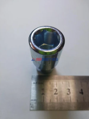 Гайка 12х1,5х38мм внутр. шестигранник конус цинк с направляющим носиком 14мм арт. 206545 ET Zфото1