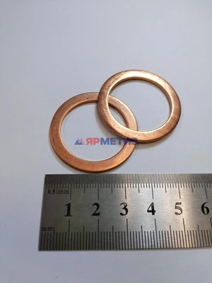 Шайба 27х36х1,5мм меднаяфото