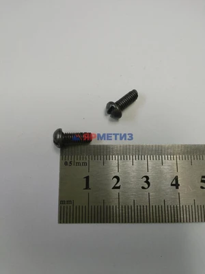 Винт 4х10мм с полукруглой головой шлиц, черныйфото