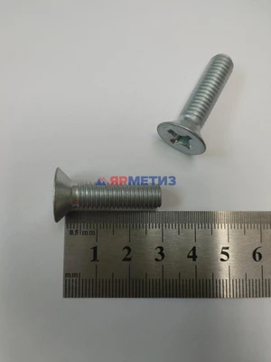 Винт 8х28мм потайная голова, оцинкованная стальфото