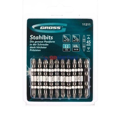 Бита Ph2хPh1х45мм сталь S2 GROSS арт. 11211 (1/10)Фото