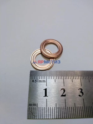 Шайба 9х15х1мм медная (2 волны)фото1