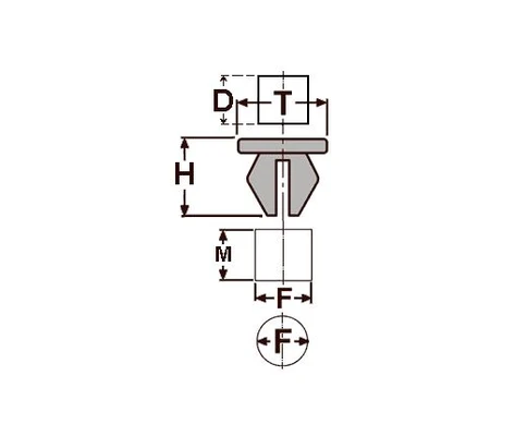 Клипса крепления обшивки арт. 3302-5301594 (закладная)схема