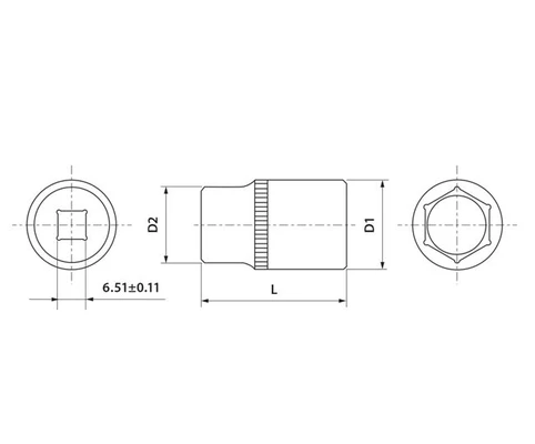 Головка 10мм 1/4 DR торцевая арт. FS01410Схема