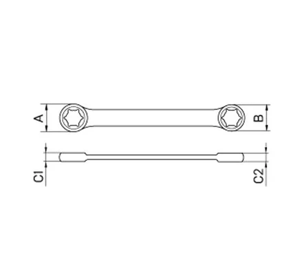 Ключ Е14-Е18 накидной TORX Дело Техники арт. 514418Схема