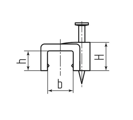 Скоба пластиковая 9мм прямоугольная СППСхема