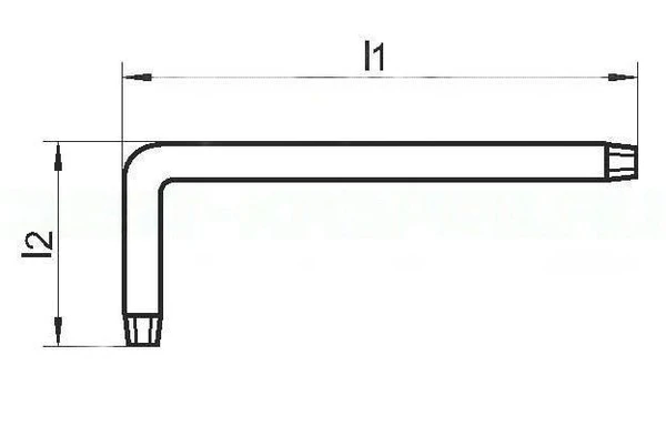 Ключ TORX10 длинный Эксперт Зубр сатинированное покрытие арт. 27452-10Схема