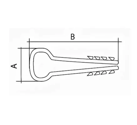 Дюбель-хомут нейлоновый прямоугольный 10х5мм, белыйСхема