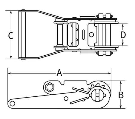 Храповый замок (трещотка) 25мм 0,8тнСхема