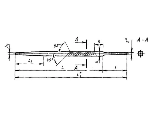 Напильник квадратный 250мм, №1 Гост 1465Схема