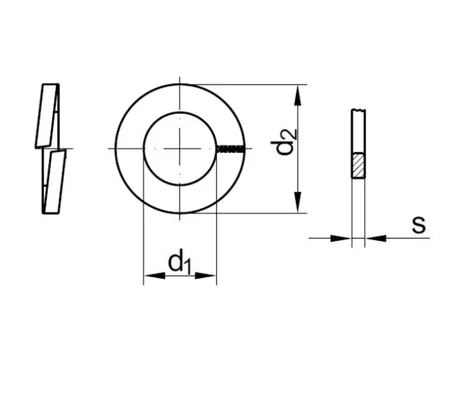 Шайба пружинная (гровер) DIN 127 М36, оцинкованная стальСхема