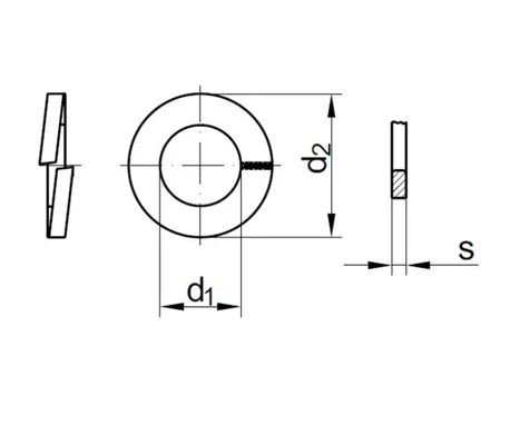 Шайба пружинная (гровер) DIN 127 М24, оцинкованная стальСхема