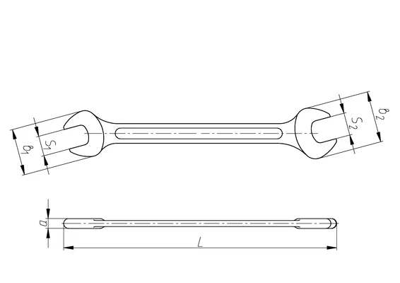 Ключ гаечный рожковый 9х11мм Индия "DIN-895"Схема