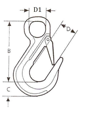 Крюк 1,12тн с защелкойСхема