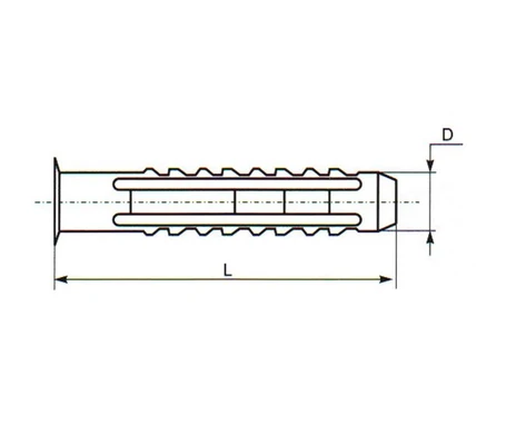 Дюбель распорный тип N 5х25, нейлонСхема