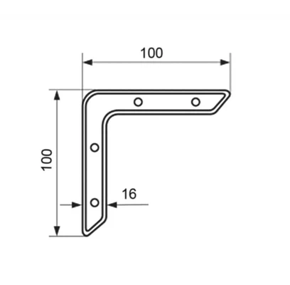 Уголок 100х100мм оконный УГ-100, оцинкованная стальСхема