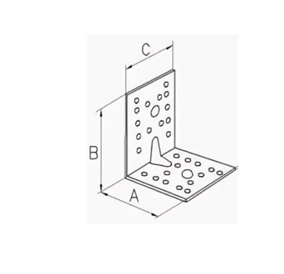 Уголок крепежный усиленный 90х90х35мм, оцинкованная стальСхема