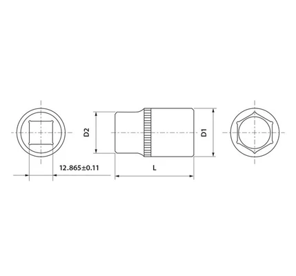 Головка 15мм 1/2 DR торцевая арт. FS01215Схема