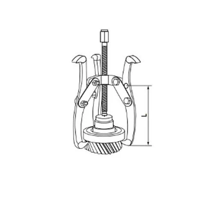 Съемник 3х-захватный шарнирный 100мм Дело Техники арт. 815110Схема