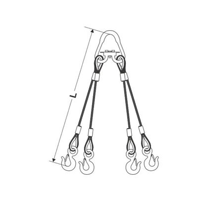 Строп четырехветвевой канатный (4СК) 5,0тн 5,0мСхема