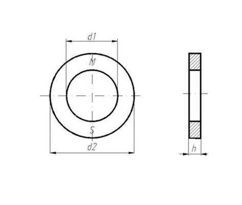 Шайба высокопрочная ГОСТ 52646-2006 М22, сталь без покрытияСхема