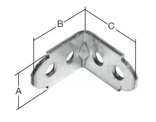 Уголок 75х75х18мм мебельный KW4, оцинкованная стальСхема