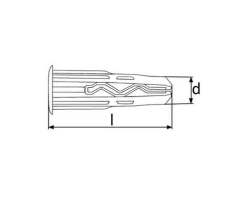 Дюбель универсальный нейлоновый 6х25 Multi 6 ЕВРОПАРТНЕР (белый)Схема