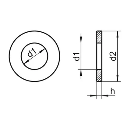 Шайба плоская DIN 125 М36, оцинкованная стальСхема