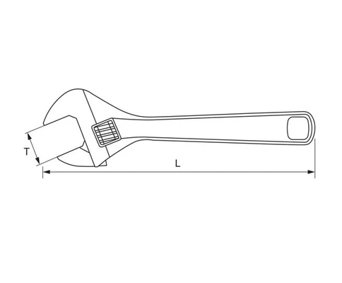 Ключ 250мм разводной Thorvik арт. AJW250Схема