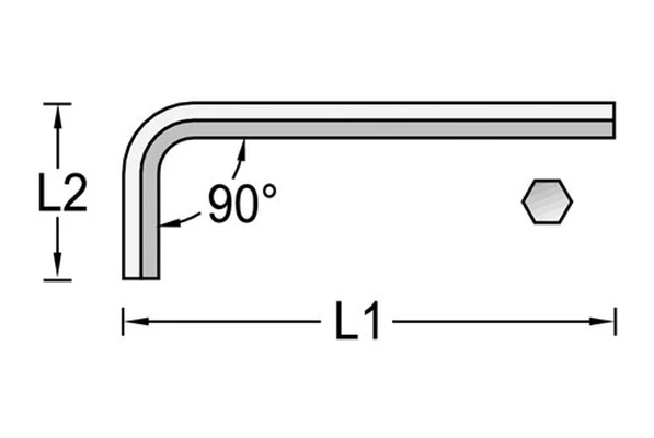 Ключ 5мм шестигранный 33х85мм арт. HI66005Схема
