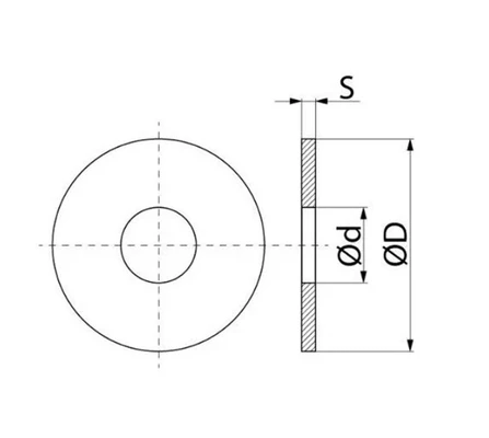 Шайба плоская ГОСТ 11371-78 М24, сталь без покрытияСхема