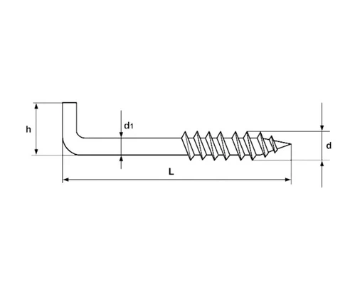 Шуруп-костыль (Г-образный) 10х120мм, оцинкованная стальСхема