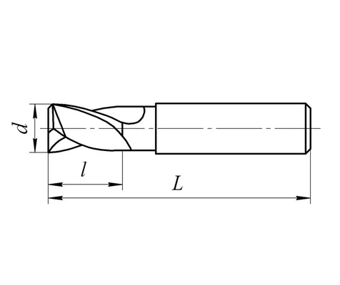 Фреза 8,0мм концевая цилиндрический хвостовик 5х-пераяСхема