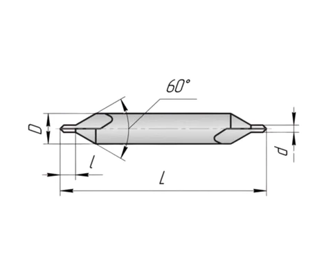 Сверло центровочное 1,0 мм Р6М5 тип AСхема