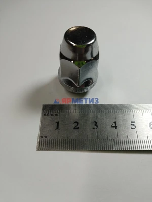 Гайка 12х1,25х35мм колесная конус хром, закрытая ключ 19мм арт. N1212535-19фото