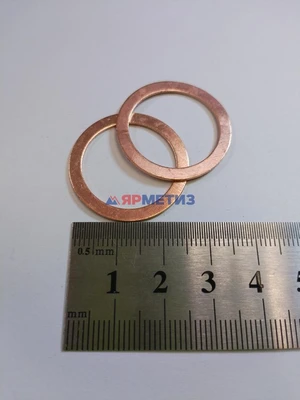 Шайба 22х28х1мм медная арт. 1-0002795-60фото1