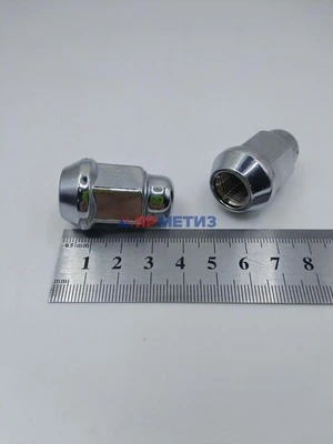 Гайка 12х1,25х35мм колеса хром закрытая (ключ 19мм) колпачковая арт. 401444 Cr (307/8)фото