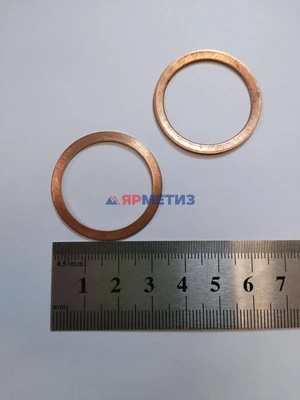 Шайба 28х34х1мм медная (560/23)фото
