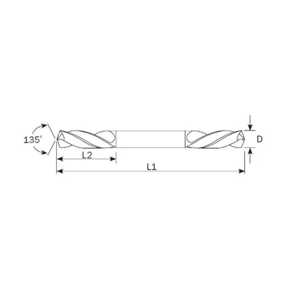 Сверло 3,4мм 2-стороннее HSS М2 SPEED MASTERСхема