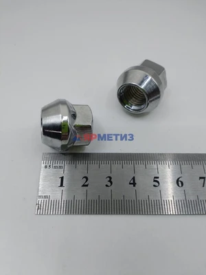 Гайка 12х1,5х20/18мм конус хром открытая, (ключ 17мм) арт. 300045-Crфото