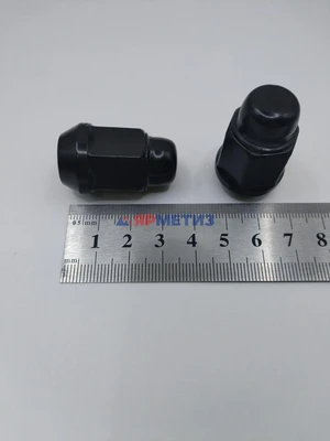 Гайка 12х1,25х35мм (ключ 19мм), конус закрытая черная (2006 BLACK)фото