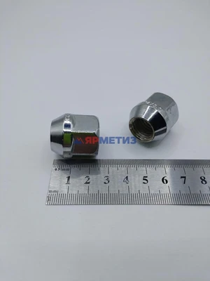 Гайка 14х2,0х25мм конус открытая хром (ключ 21мм) арт. 910073 Crфото