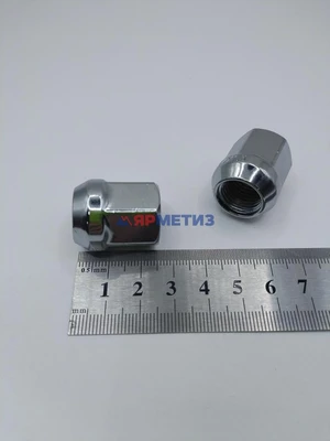 Гайка 14х1,5х25мм конус открытая хром (ключ 19мм) арт. 400148 Crфото