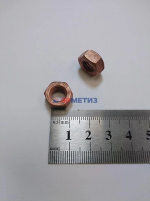Гайка 8х1,25мм омедненная коллектора 406 двигателя арт. 250510-п5фото