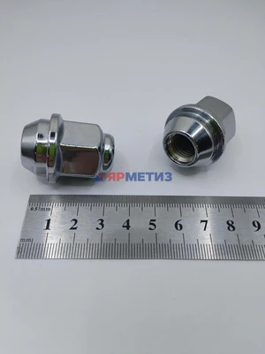 Гайка 12х1,5х35мм хром конус металлический поясок (ключ 21мм), Hyundai арт. 901345 М Crфото