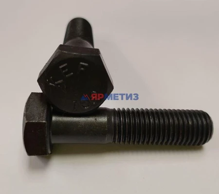 Болт шестигранный DIN 960 16х1,5х50 с мелкой неполной резьбой, класс прочности 10.9, оксидированный (нет в наличии)Фото