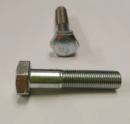 Болт шестигранный DIN 960 10х1,25х110 с мелкой неполной резьбой, класс прочности 10.9, оцинкованныйФото