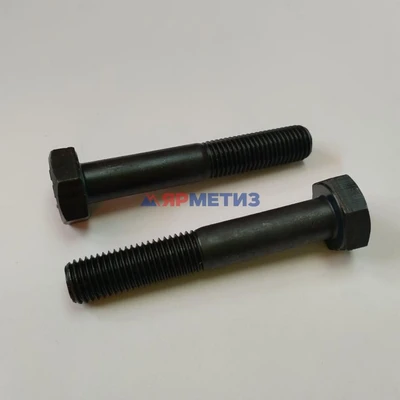 Болт шестигранный DIN 960 10х1,25х80 с мелкой неполной резьбой, класс прочности 8.8, оксидированныйФото