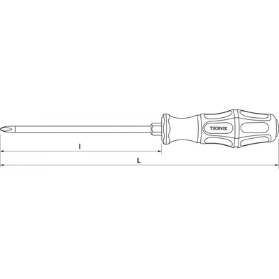 Отвертка Ph2х150мм крестовая ударная под ключ THORVIK арт. SDPG215Схема